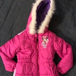 Puffer Coat and Snow Bibs Size 5 Disney